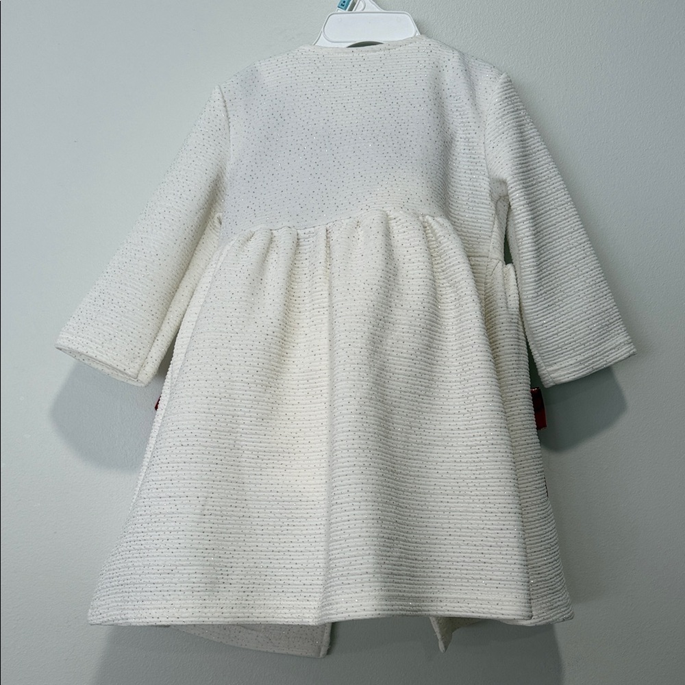 White Coat with Red Bow Accents & Matching Dress - Picture 7 of 8